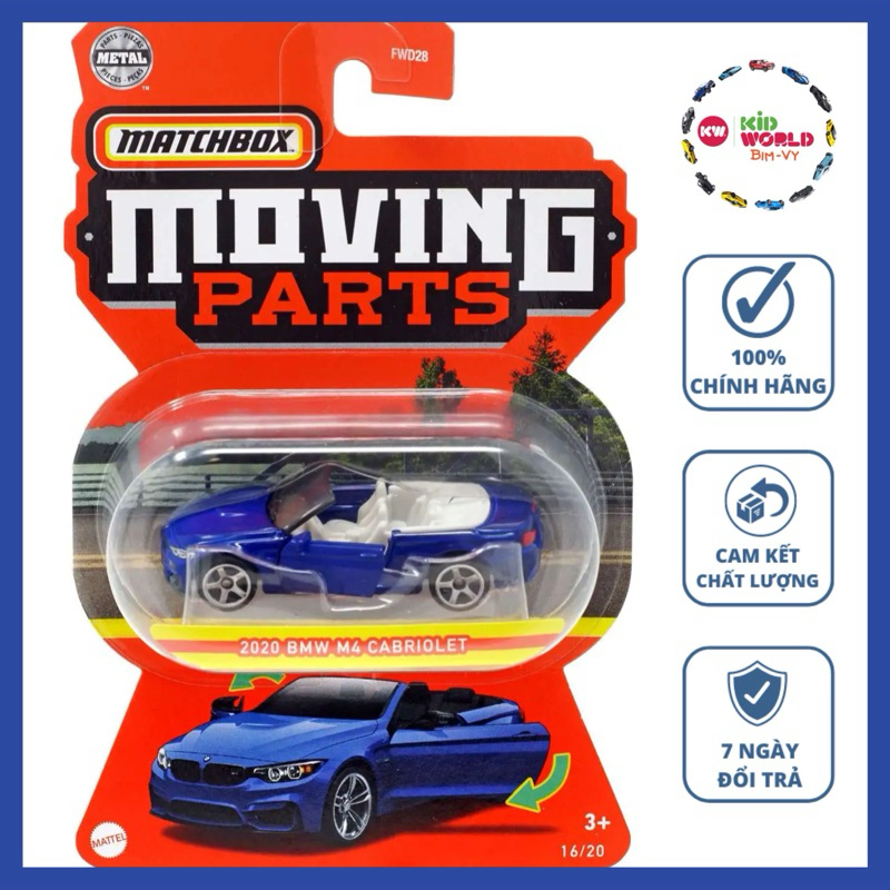 Xe mô hình Matchbox Moving Parts Series 2020 BMW M4 Cabriolet GWB45.
