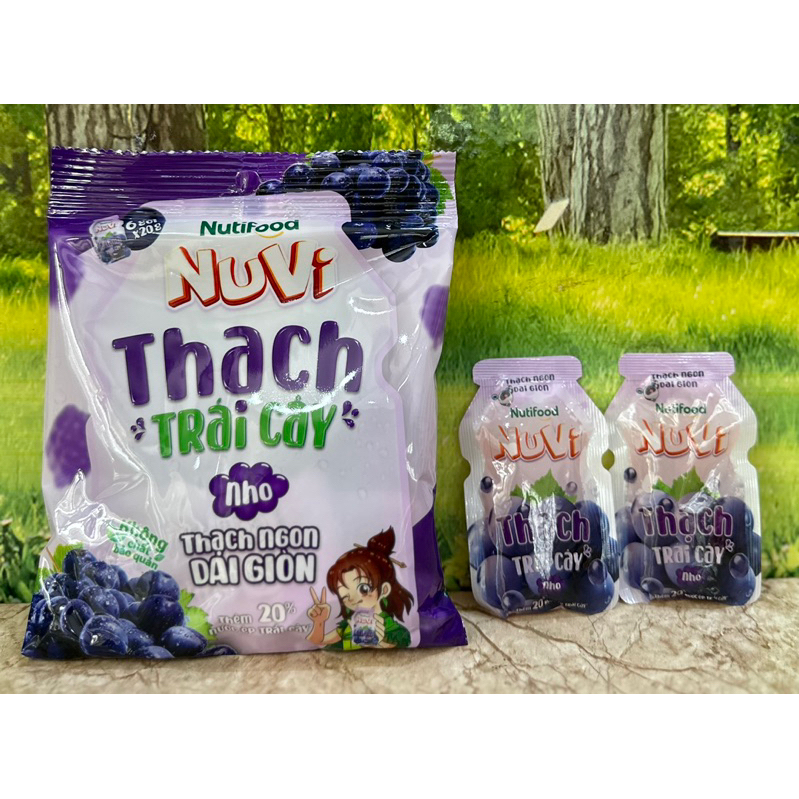 Thạch Trái Cây Nho,Đào, Vải Túi 120g/6 gói*20g