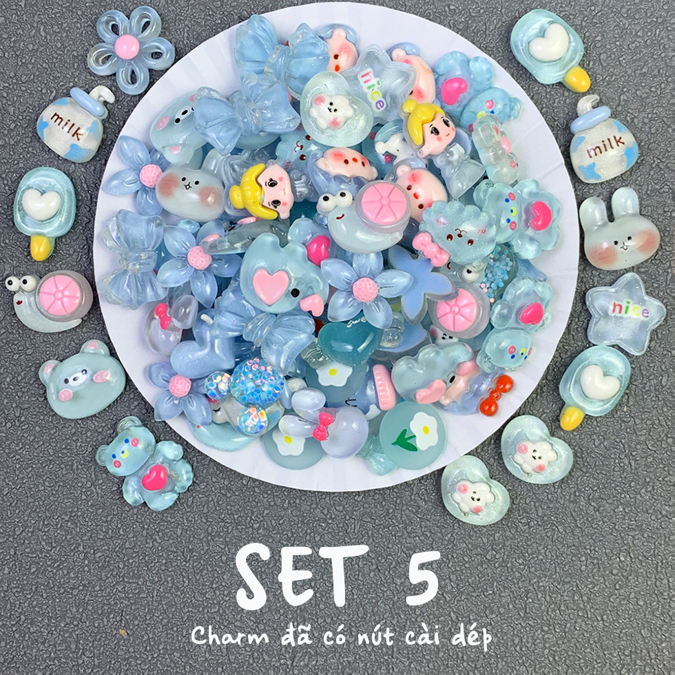 Combo 5/10 charm/sticker/jibbitz 3D ngẫu nhiên gắn dép sục cross siêu đẹp siêu rẻ gắn dép bao đẹp