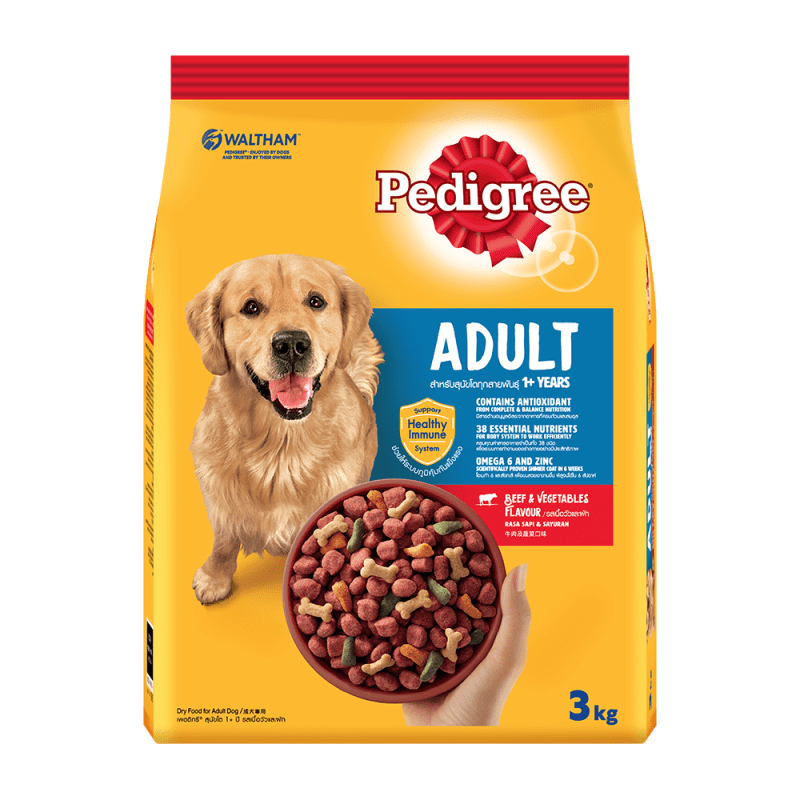 Thức ăn hạt Pedigree cho chó trưởng thành 3kg + chó con 2.7kg ___