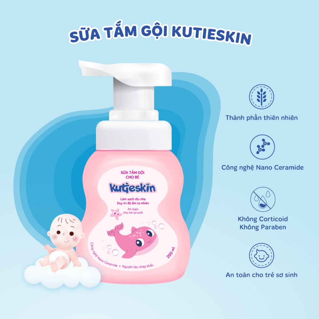 Sữa tắm gội cho bé Kutieskin 200ml