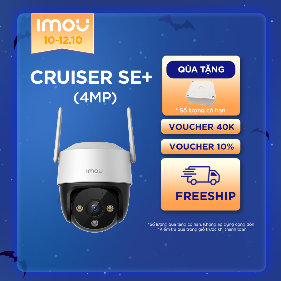 [Săn hộp kĩ thuật]Camera Wifi ngoài trời Imou Cruiser SE+ (4MP) I IPC-S41FEP I Đàm thoại 2 chiều I Phát hiện chuyển động