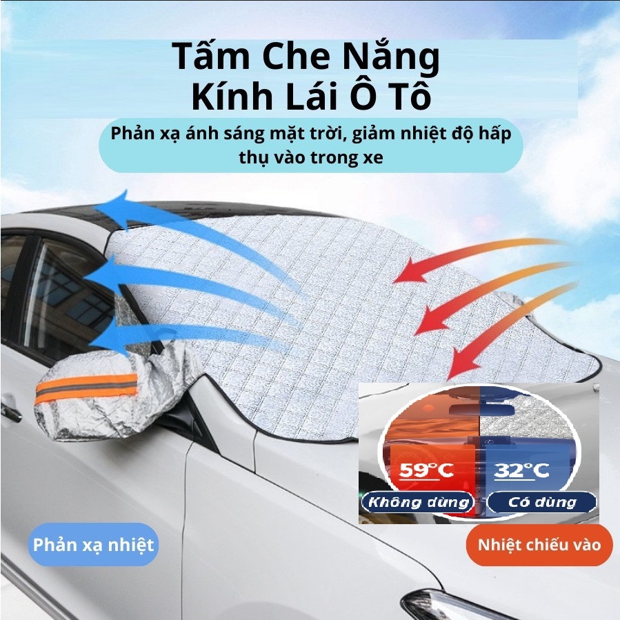 Bạt che nắng kính lái ô tô, tấm bạc che nắng 4 lớp dày dặn, chống bụi, chống nước | BigBuy360 - bigbuy360.vn