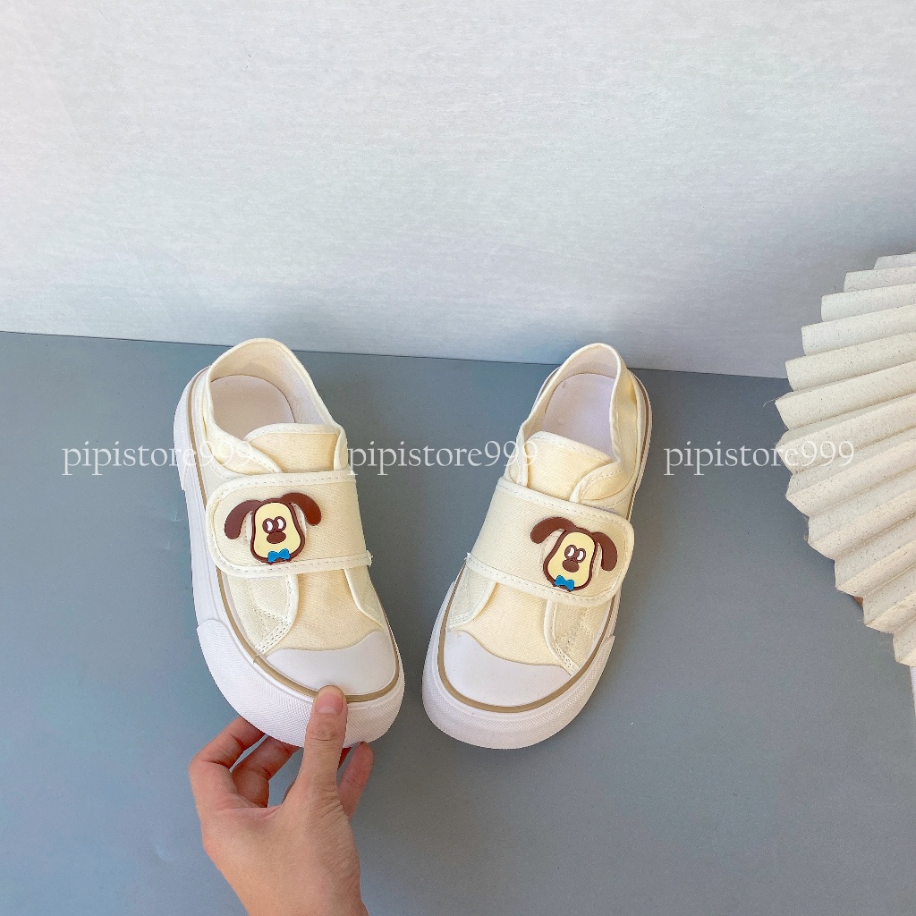 HÀNG LOẠI 1 Giày Thể Thao Slip On Quai Dán Hình Cún Dễ Thương G221