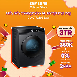 [Voucher ELSSDA10 giảm 10% Đơn từ 1TR] Máy sấy thông minh Samsung AI Heatpump 9kg (DV90T7240BB) - Miễn phí công lắp đặt