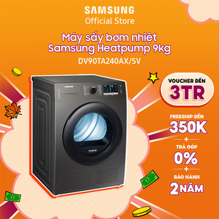[Voucher ELSSDA10 giảm 10% Đơn từ 1TR] Máy sấy bơm nhiệt Samsung Heatpump 9kg DV90TA240AX / AE - Miễn Phí Lắp Đặt