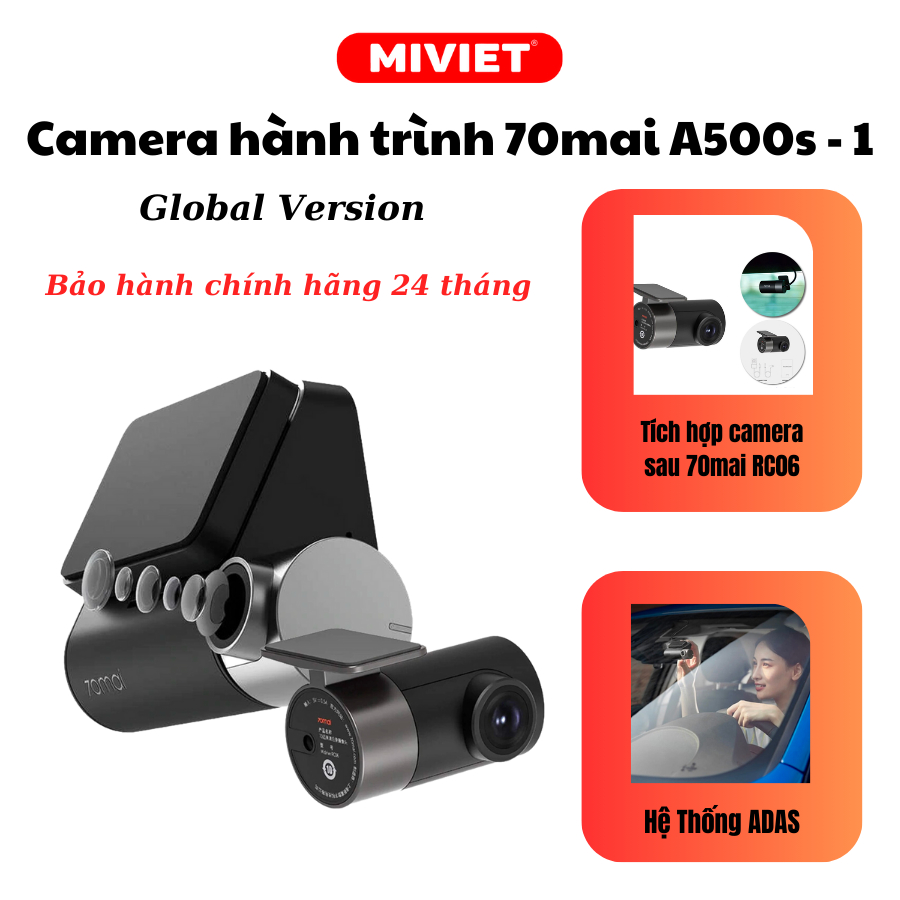 Camera hành trình Xiaomi 70MAI A500S  - A500s-1  - Quay 2K - Hàng chính hãng