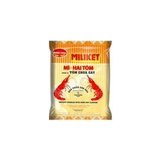 Thùng 30 gói mì Miliket hai tôm cao cấp vị tôm chua cay 75g