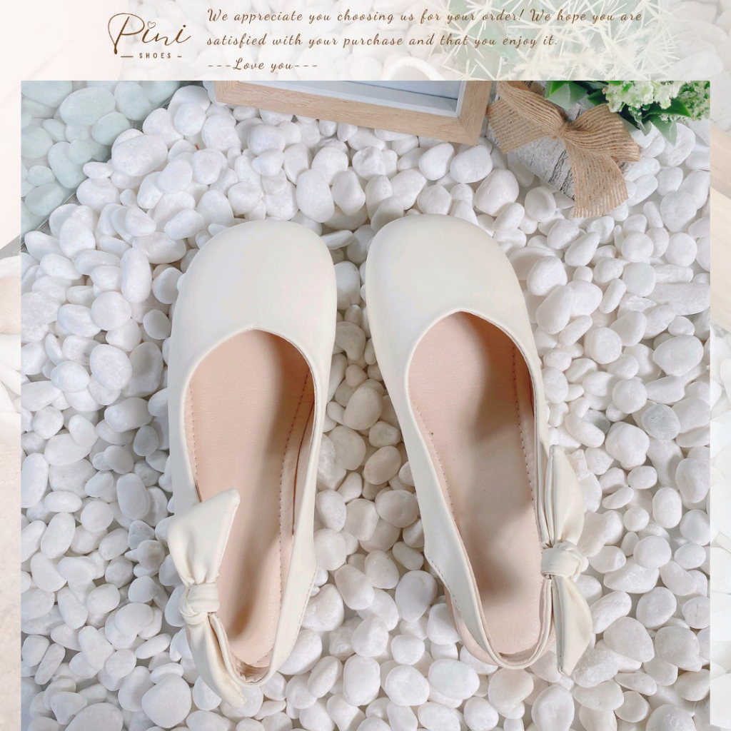 Giày búp bê nữ slingback hở gót, lót đệm êm