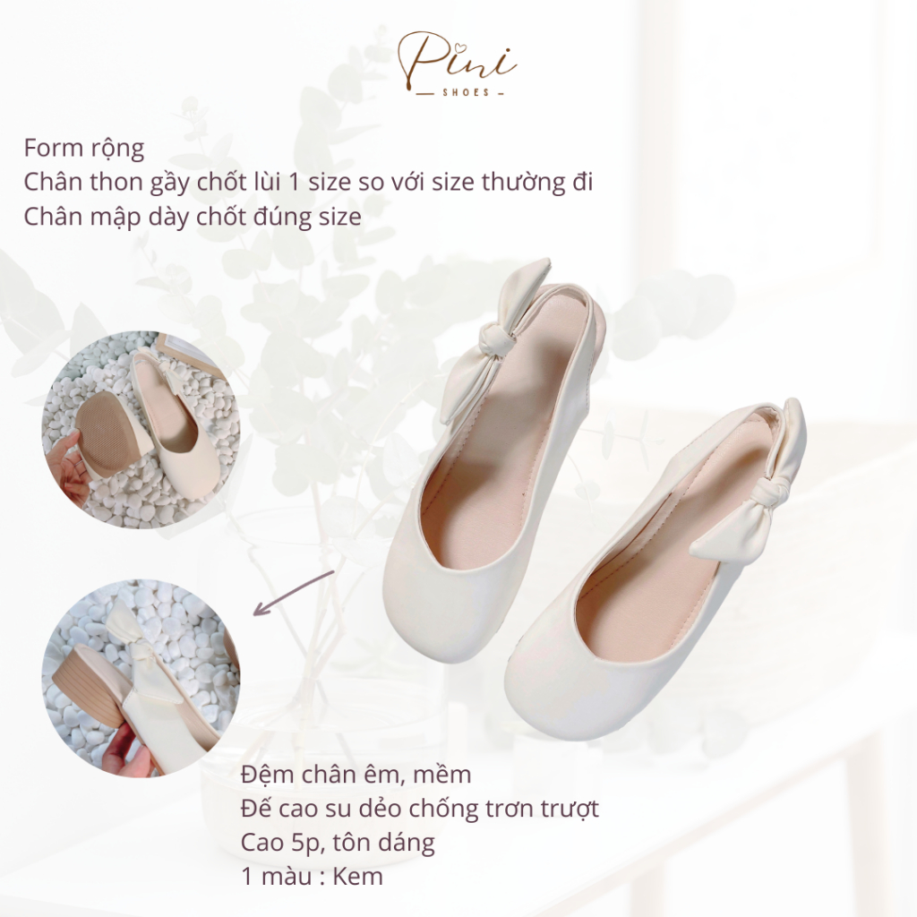 Giày búp bê nữ slingback hở gót, lót đệm êm