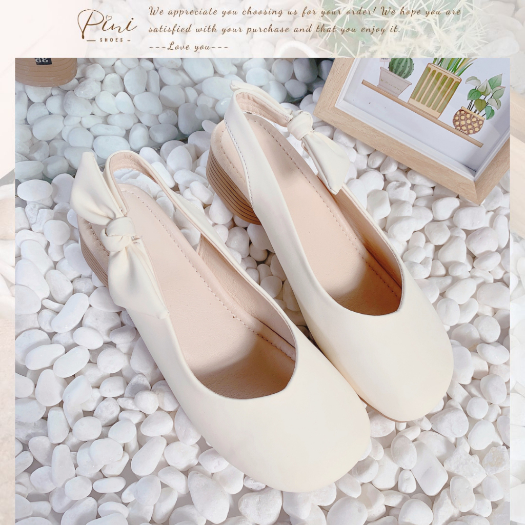 Giày búp bê nữ slingback hở gót, lót đệm êm