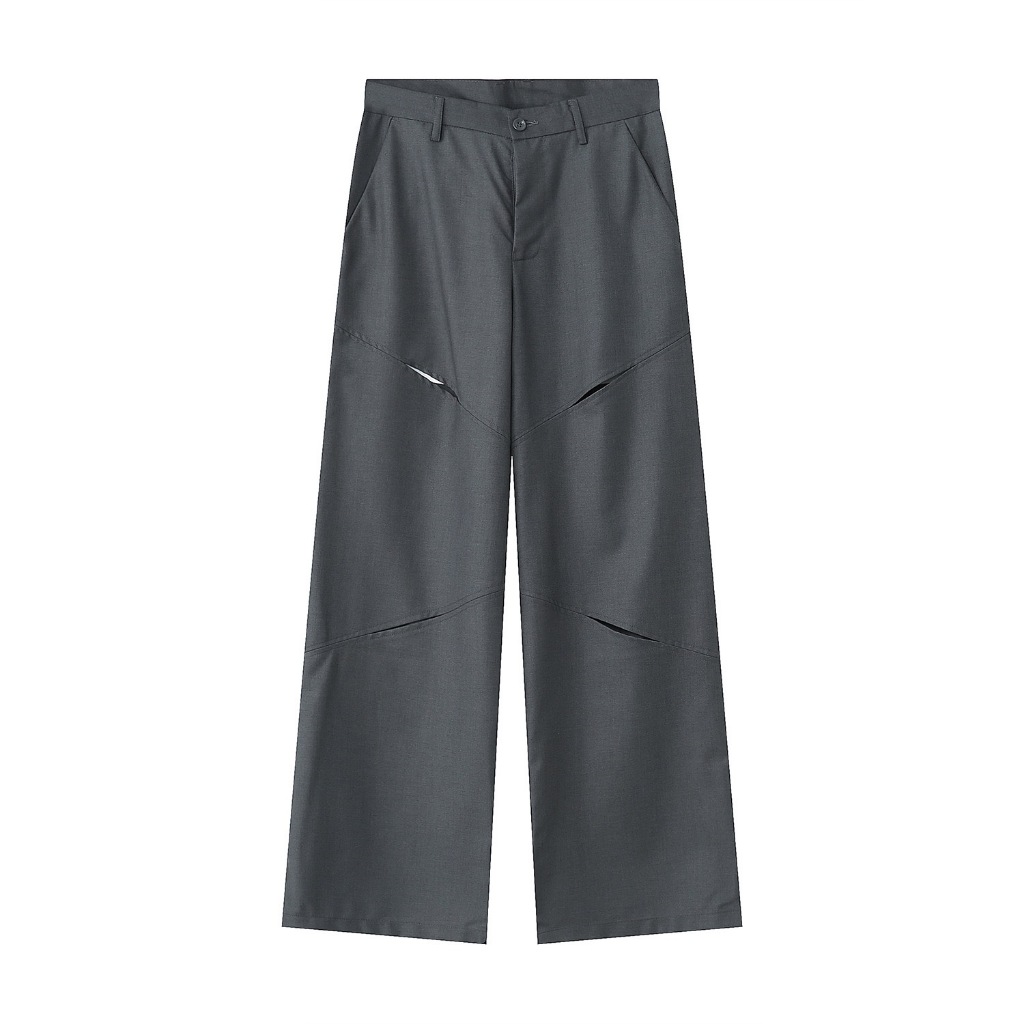 Quần Trousers Pants Out.3r S17, Ống Rộng, Cạp Cao, Thiết Kế Cắt Gấu Độc Đáo, Form Unisex, Wide Leg