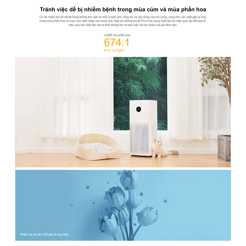 Máy Lọc Không Khí Xiaomi Smart Air Purifier Pro H - Hàng chính hãng