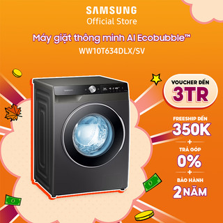 [Voucher ELSSDA10 giảm 10% Đơn từ 1TR] Máy giặt thông minh Samsung AI EcoBubble 10kg WW10T634DLX - Miễn phí công lắp đặt