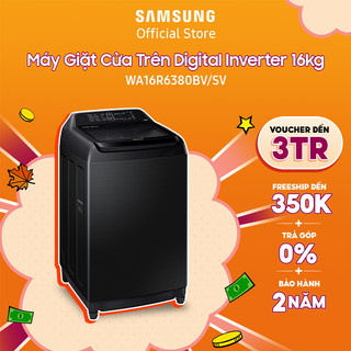 [Voucher ELSSDA10 giảm 10% Đơn từ 1TR] Máy Giặt Samsung Cửa Trên Digital Inverter 16kg WA16R6380BV Miễn phí công lắp đặt