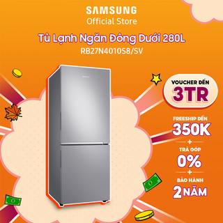 [Voucher ELSSDA10 giảm 10% Đơn từ 1TR] Tủ lạnh Samsung hai cửa Ngăn Đông Dưới 280L (RB27N4010S8/SV)