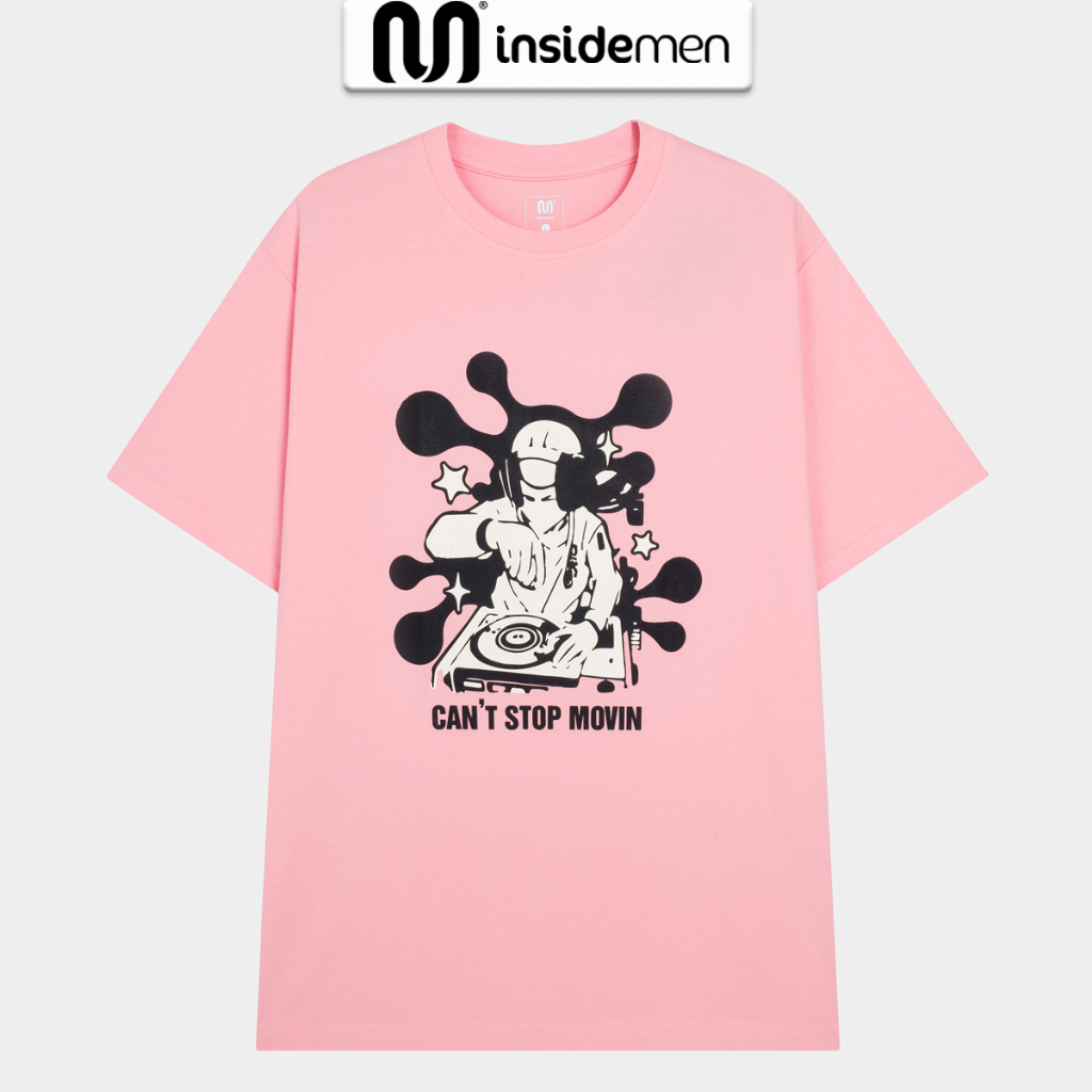 Áo thun local brand nữ nam INSIDEMEN phông tay lỡ cotton phom unisex in hình mát mịn thấm hút mồ hôi ITS087S3