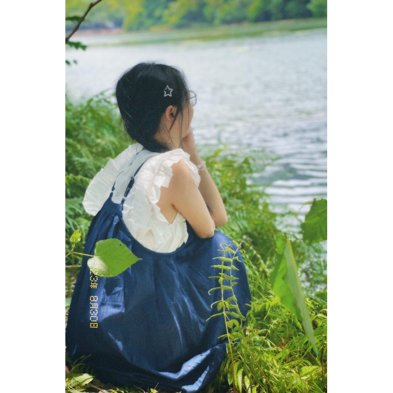 Set yếm jean kèm áo babydoll tay cánh tiên chất đẹp