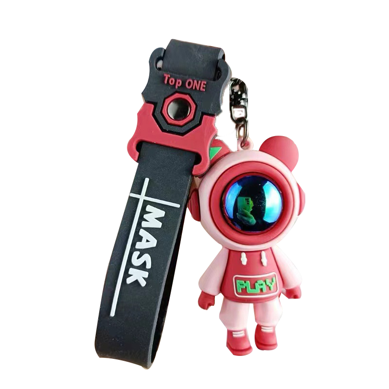 Móc chìa khóa dây cao su SIDOHOME màu hồng dễ thương treo balo xe máy oto