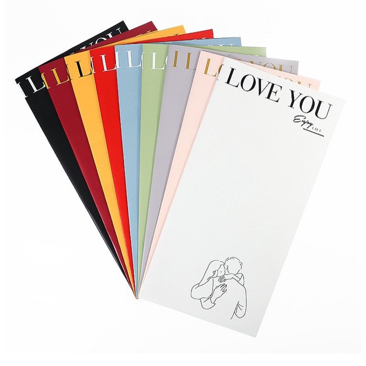 Tập 20 tờ giấy gói hoa chữ I LOVE YOU loại đẹp