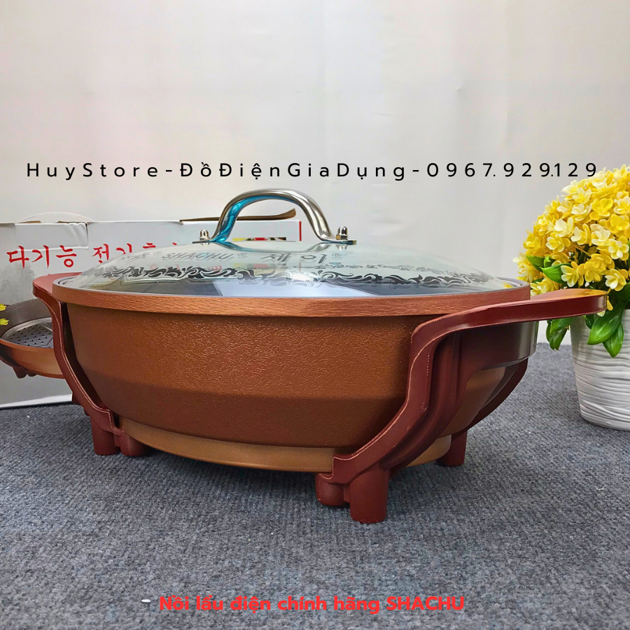 Chảo Lẩu Điện Đa Năng Shachu Chính Hãng , Chảo Điện Đa Năng Shachu Ăn Lẩu Nấu Canh Đa Năng Huy Store