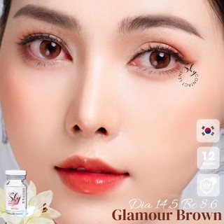 Kính áp tròng Sky Lens -Glamour Brown 0-6 Độ Made in Korea Chính Hãng Dia14.00
