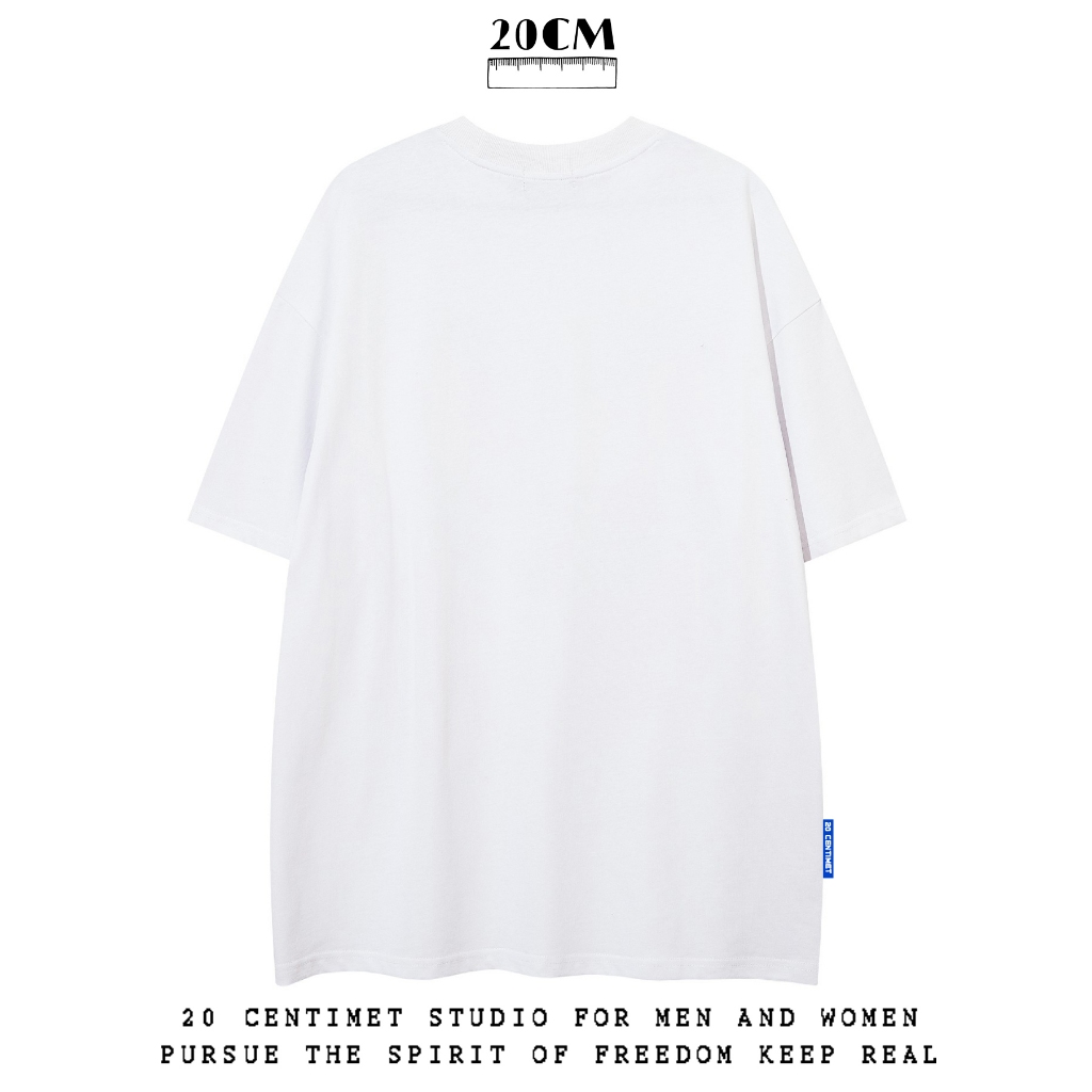 Áo thun cotton tay lỡ form rộng oversize cho nam và nữ 20 Centimet ACM19