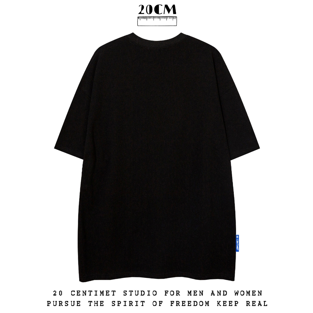 Áo thun cotton tay lỡ form rộng oversize cho nam và nữ 20 Centimet ACM19