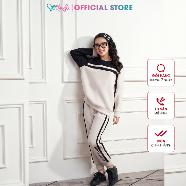 Bộ Nỉ Hàn Dài Tay Cao Cấp Bé Trai Gái 93G1048 Jookyli 4-15 tuổi