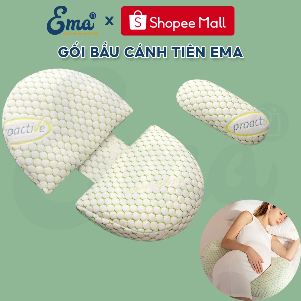 Gối bầu cánh tiên cao cấp EMA kê bụng bà bầu giảm đau lưng, giảm căng cơ