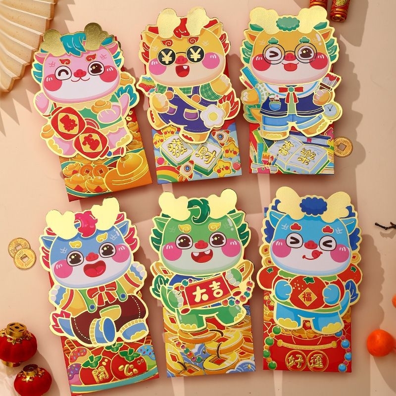 SET 6 BAO LÌ XÌ 3D ĐỘC LẠ 2024 RỒNG CUTE