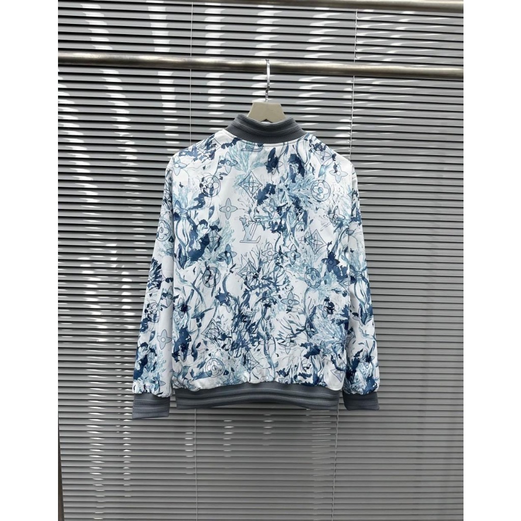 Áo Bomber Eo Vì Họa Tiết Xanh Bo Cổ Sọc Siêu Cấp