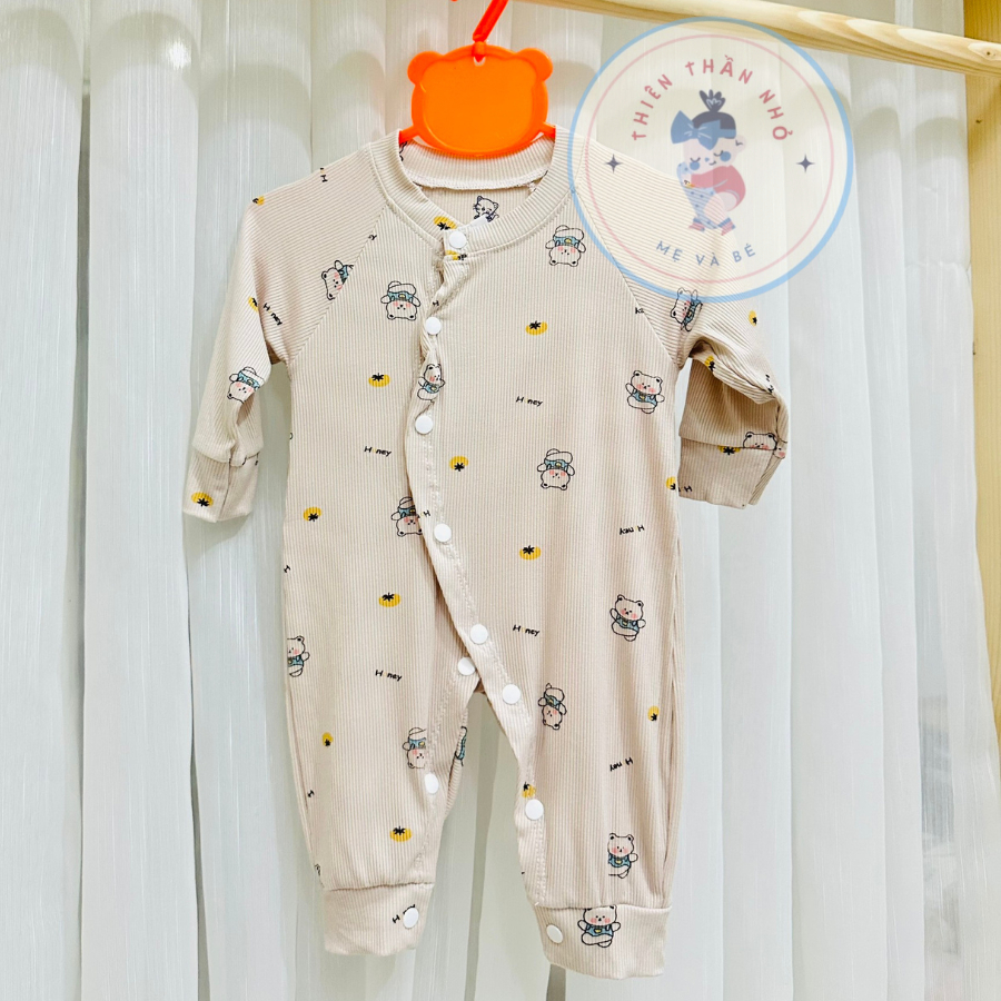 Body Dài Tay Cho Bé Thun Lạnh Peptit Mazakids Bodysuit Sơ Sinh Bé Trai Bé Gái