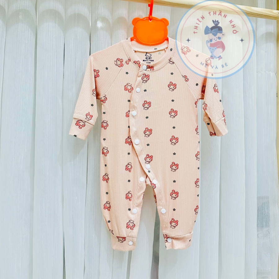 Body Dài Tay Cho Bé Thun Lạnh Peptit Mazakids Bodysuit Sơ Sinh Bé Trai Bé Gái