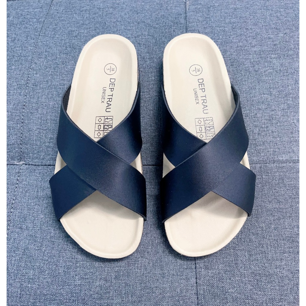 Dép đế trấu Birken nam nữ unisex quai chéo