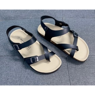 Dép Birken đế trấu sandal xỏ ngón-Màu Đen