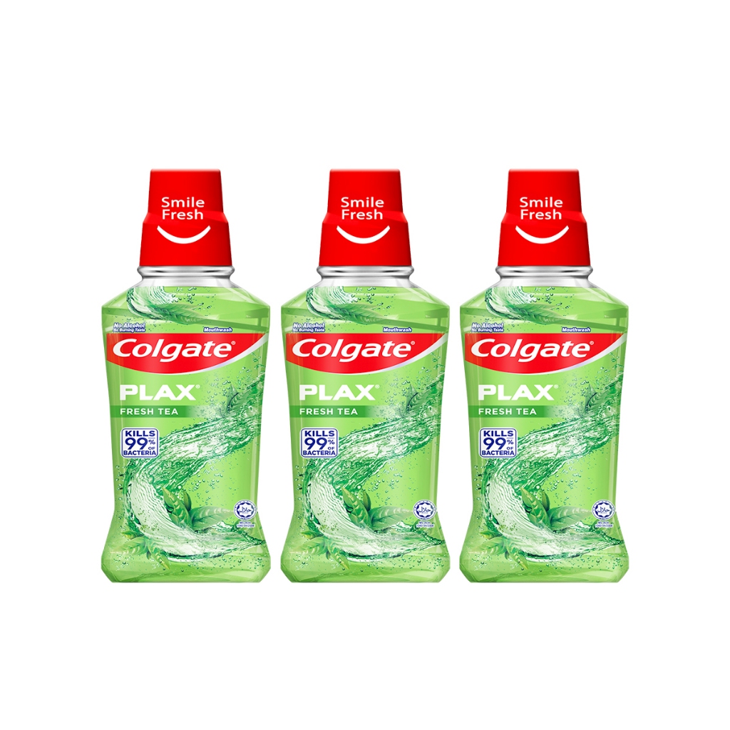 Bộ 3 Nước súc miệng Colgate diệt 99% vi khuẩn Plax trà xanh 250ml