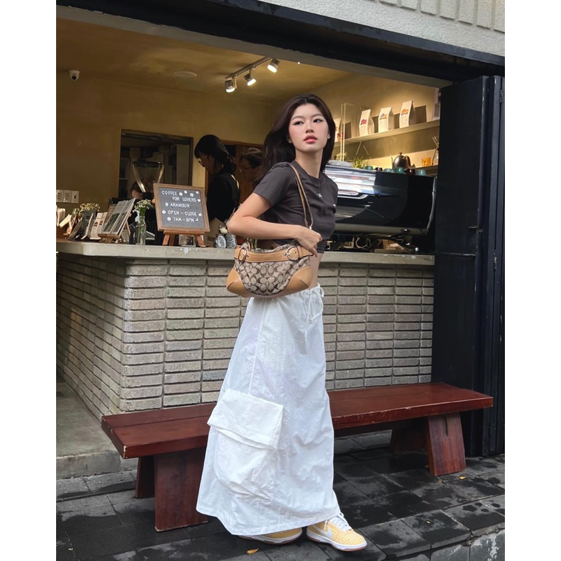 MAHU - CHÂN VÁY DÀI VẢI DÙ TÚI HỘP PARACHUTE