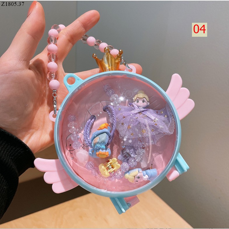 Hộp Đựng Kẹp Tóc , dây chuyền Họa Tiết Hoạt Hình Công Chúa Dễ Thương Cho Bé Gái