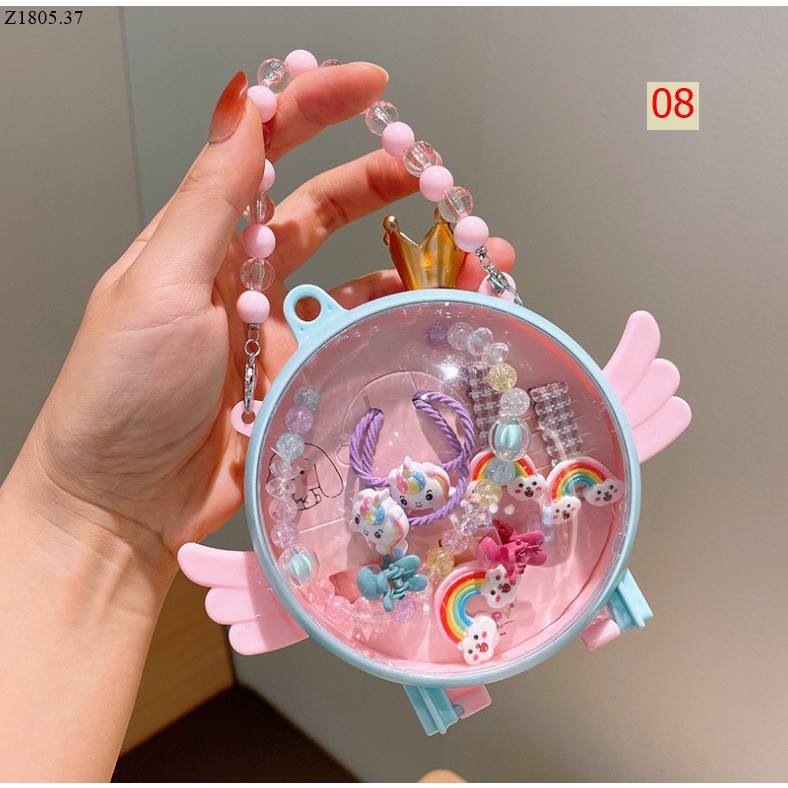 Hộp Đựng Kẹp Tóc , dây chuyền Họa Tiết Hoạt Hình Công Chúa Dễ Thương Cho Bé Gái