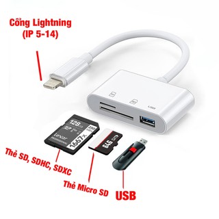 Đầu đọc thẻ nhớ SD, Micro SD (TF), USB OTG trên điện thoại android và IP "táo"