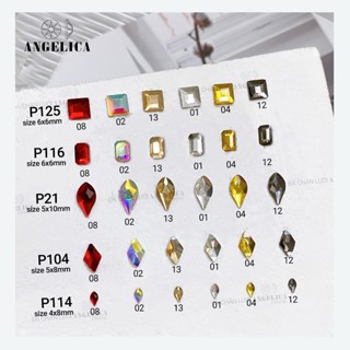 Túi 10 viên đá nail chân bằng chân vàng đủ hình trang trí móng ANGELICA Bảng 2