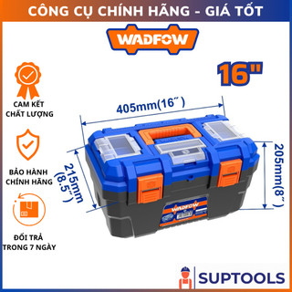 Hộp nhựa đựng dụng cụ 16 " wadfow wtb1316 khóa nhựa tải tối đa 15kg thùng đồ nghề cầm tay