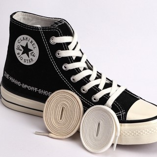 Dây giày thể thao dẹp màu trắng màu đen màu sữa, dây giày phù hợp với các loại giày Sneaker độ dài 120cm