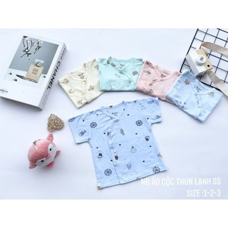 Áo cộc tay vạt chéo thun lạnh bé sơ sinh