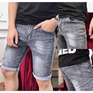 Quần short Jean chất bò trắng nam VẢI CO GIÃN 4 chiều nam vải Jean cực chất cá tính