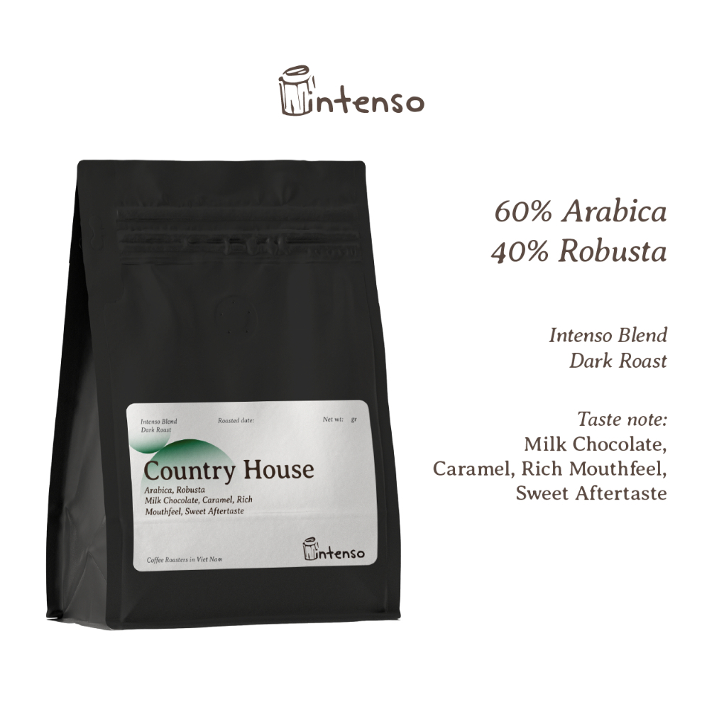 Cà Phê Nguyên Chất - Country House (60% Arabica : 40% Robusta)- Intenso Coffee Roasters