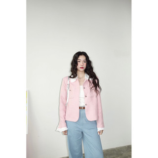 Áo Tweed cổ nhún bèo