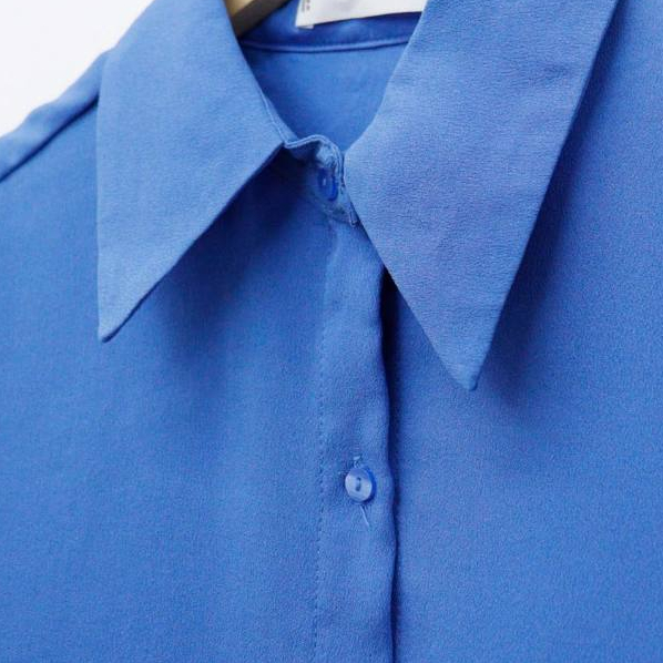 C3286 - 	Áo sơ mi voan tay dài trơn