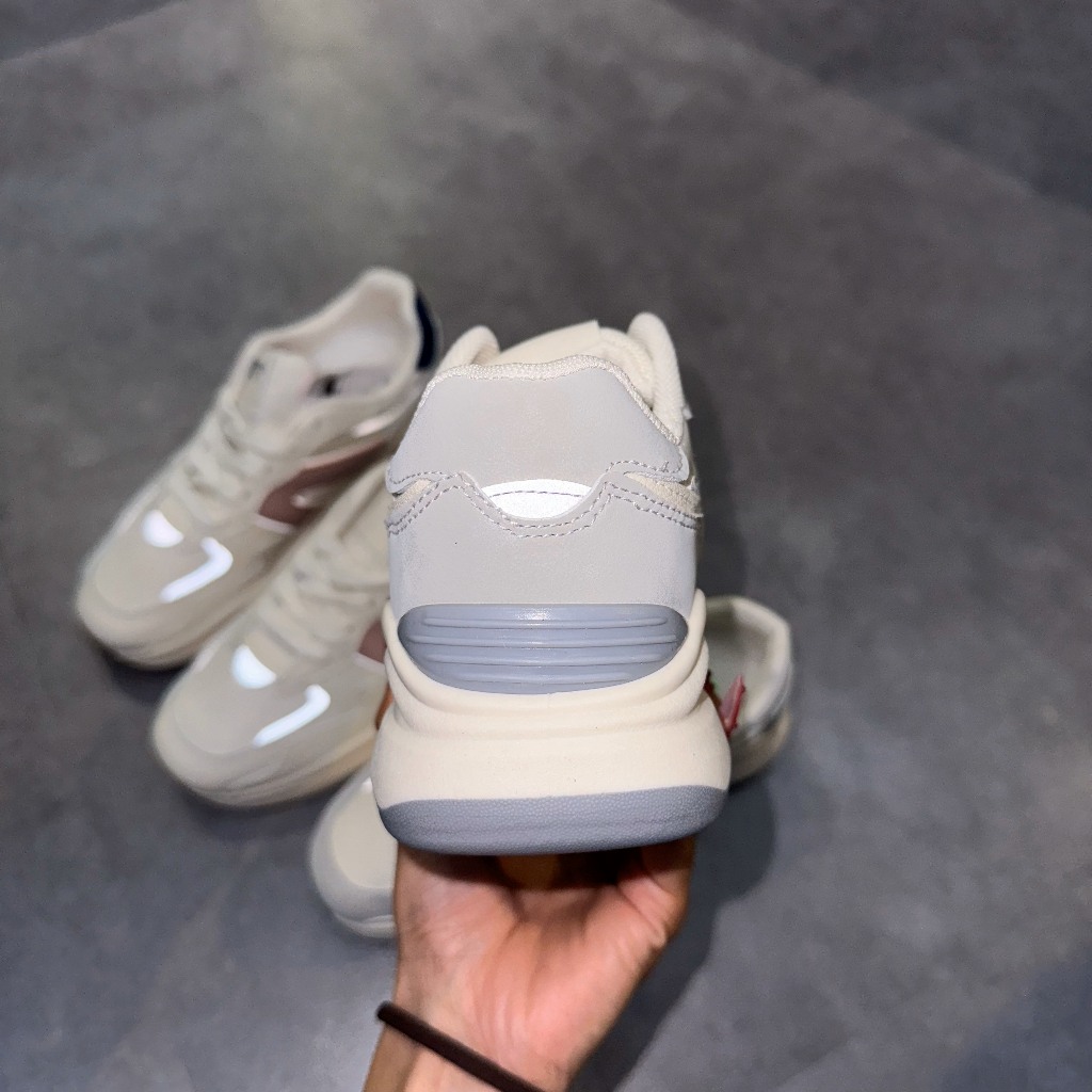 Giày thể thao nữ đơn giản da pu viền dạ quang dễ thương